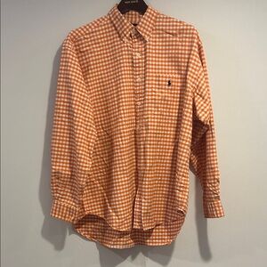 Polo by Ralph Lauren Men's Orange Checkered Shirt
